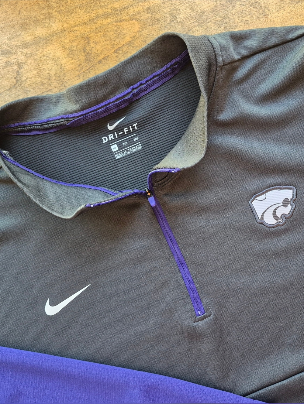 KSU Kansas State Wildcats Mens 3XL Colorblock Sweatshirt Nike DriFit Team Issue